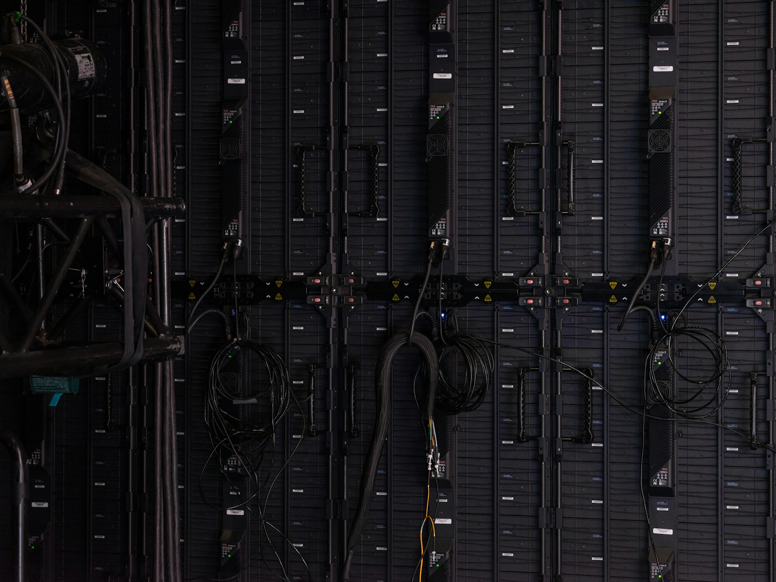 a close-up of a server room